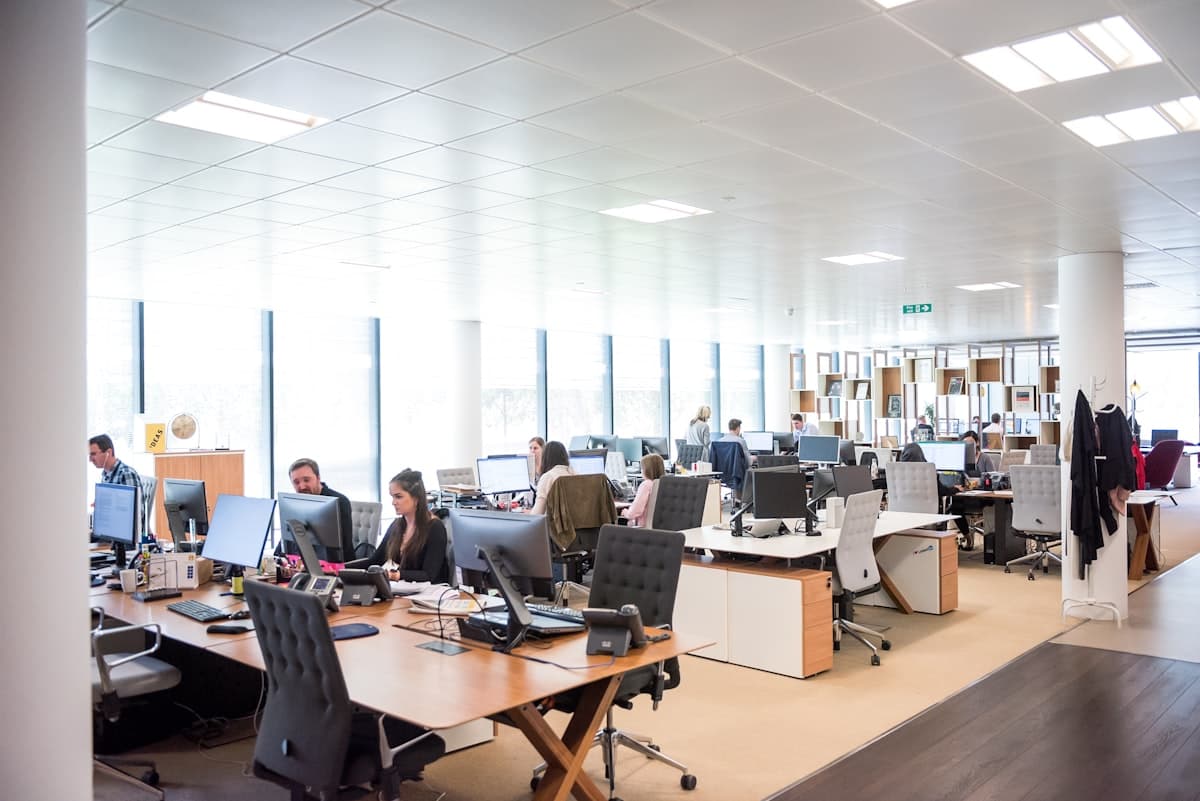 Professionnel utilisant la téléphonie d'entreprise